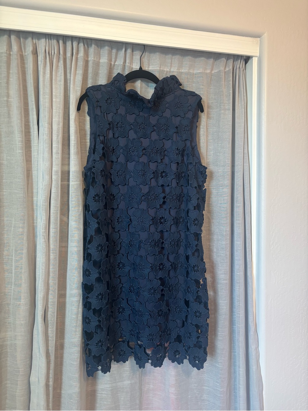 Umgee Navy Floral Lace Mini Dress